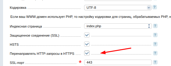 Установка 301 редиректа в панели управления reg.ru